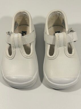 Toddler Keds White Mary Jane Shoes Size 2 Hook & Loop Strap Sneakers